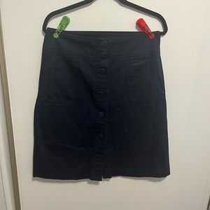 Navy Blue Button Skirt